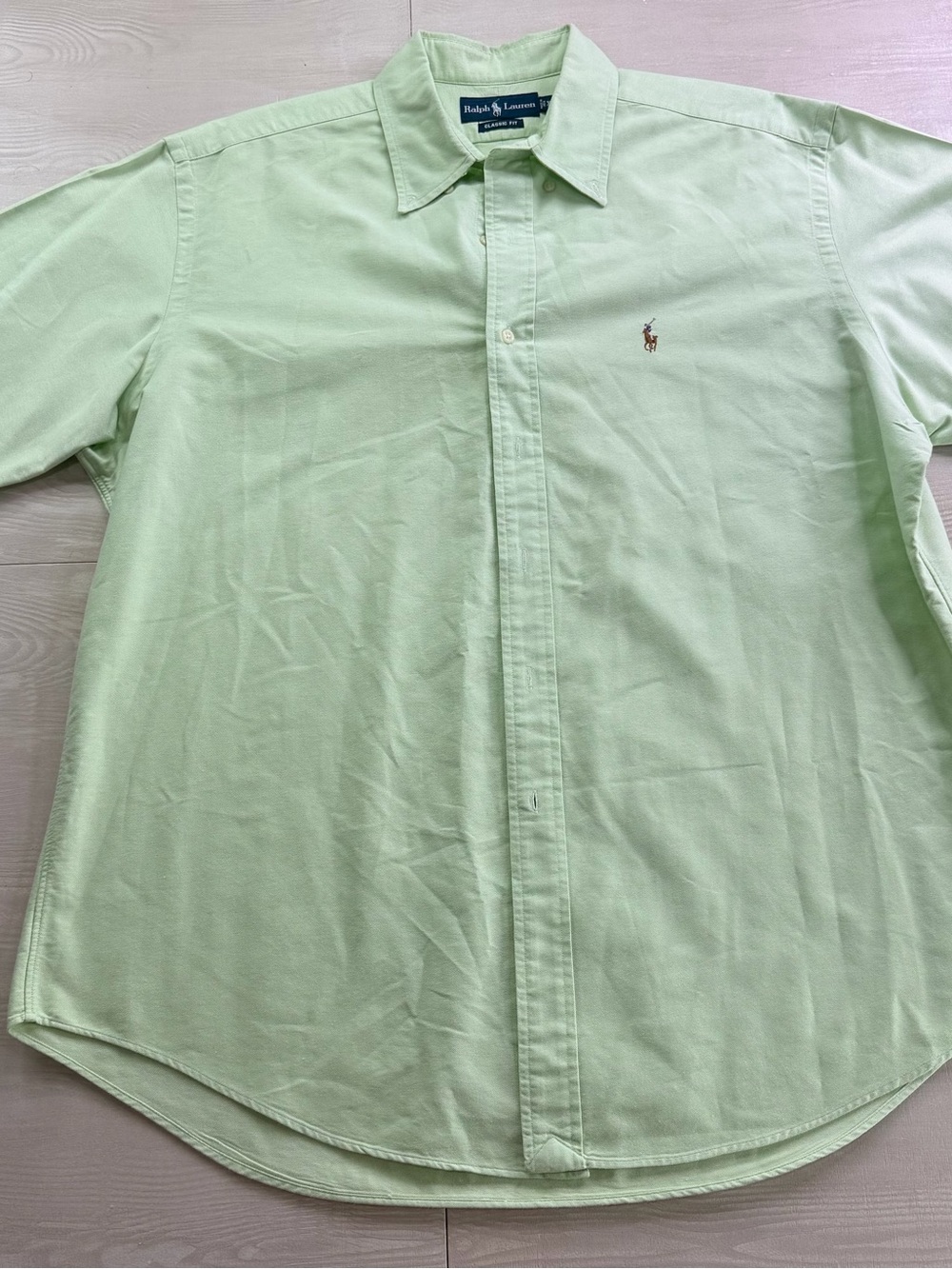 Ralph Lauren Light Green Button-Up Polo Shirt